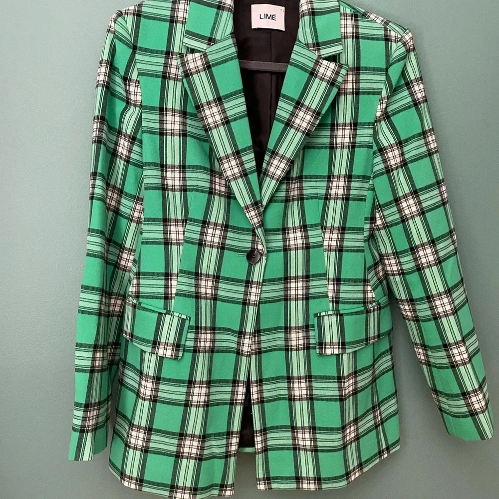LiME - bottle green woman’s blazer jacket- size M - Picture 12 of 13